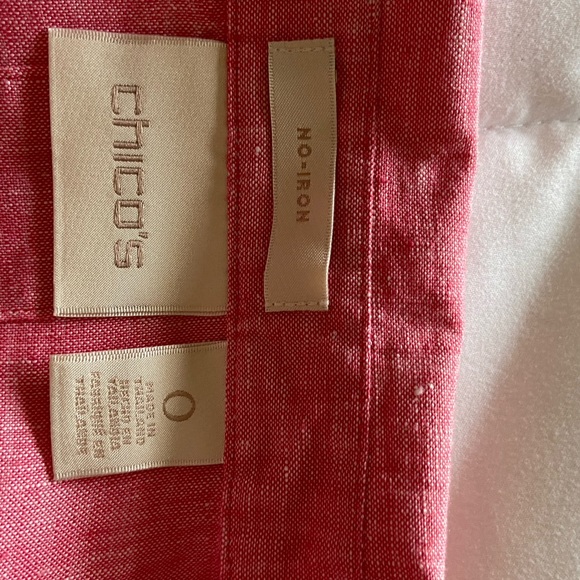 CHICO’S Size 0 Linen tunic.  So cool and breezy. tangerine color.  EUC - Picture 5 of 6